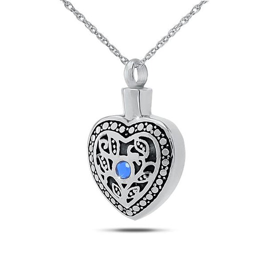 September w/ Sapphire Sterling Silver Keepsake