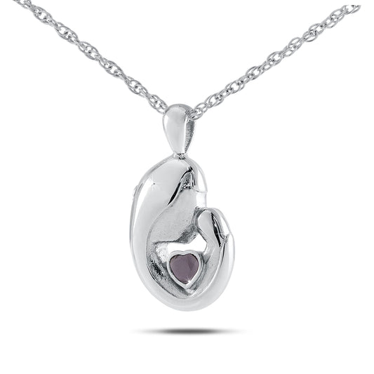 February w/ Amethyst Sterling Silver Keepsake